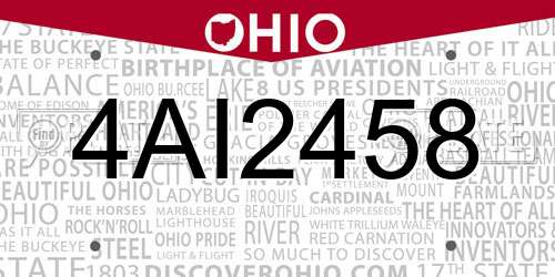 4AI2458 Ohio License Plate