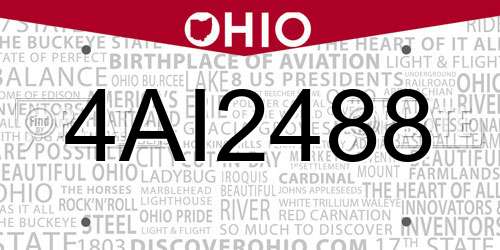 4AI2488 Ohio License Plate