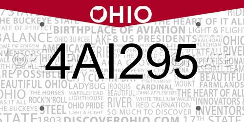 4AI295 Ohio License Plate