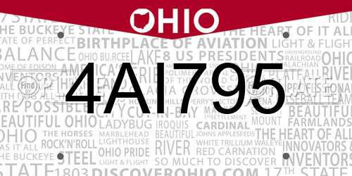 4AI795 Ohio License Plate