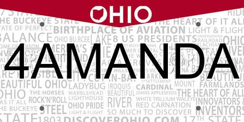 4AMANDA Ohio License Plate