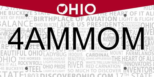4AMMOM Ohio License Plate