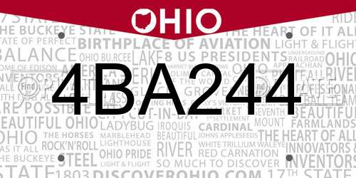 4BA244 Ohio License Plate