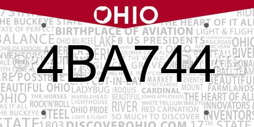 4BA744 Ohio License Plate