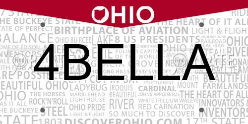 4BELLA Ohio License Plate
