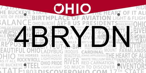 4BRYDN Ohio License Plate