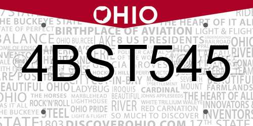 4BST545 Ohio License Plate