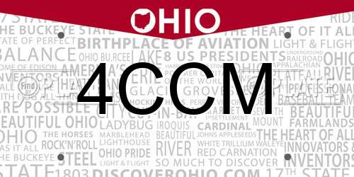 4CCM Ohio License Plate
