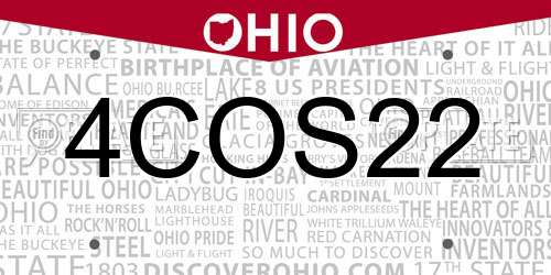 4COS22 Ohio License Plate