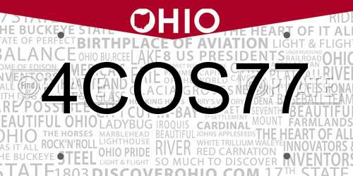 4COS77 Ohio License Plate