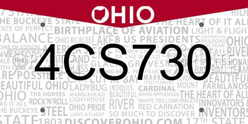 4CS730 Ohio License Plate