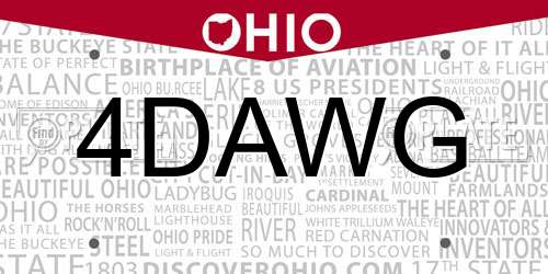 4DAWG Ohio License Plate