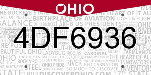 4DF6936 Ohio License Plate