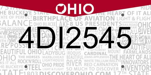 4DI2545 Ohio License Plate