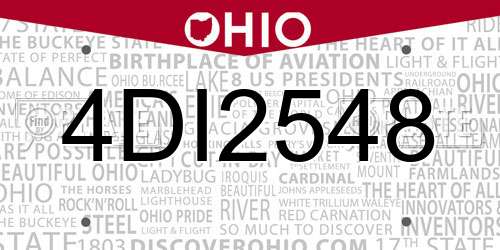 4DI2548 Ohio License Plate
