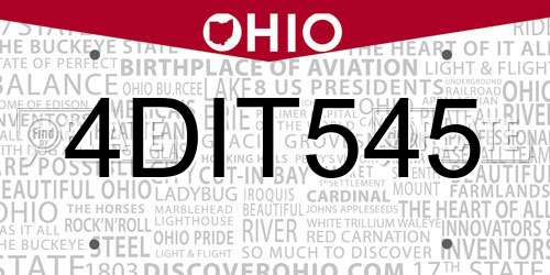 4DIT545 Ohio License Plate