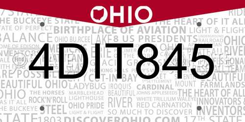 4DIT845 Ohio License Plate