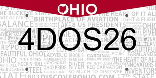 4DOS26 Ohio License Plate