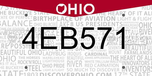4EB571 Ohio License Plate