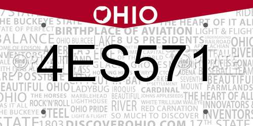 4ES571 Ohio License Plate