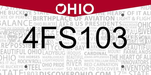 4FS103 Ohio License Plate