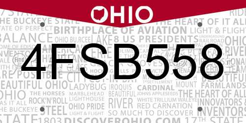 4FSB558 Ohio License Plate