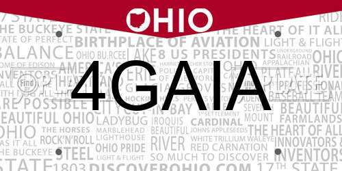 4GAIA Ohio License Plate