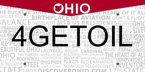 4GETOIL Ohio License Plate
