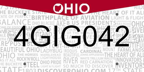 4GIG042 Ohio License Plate