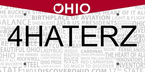 4HATERZ Ohio License Plate