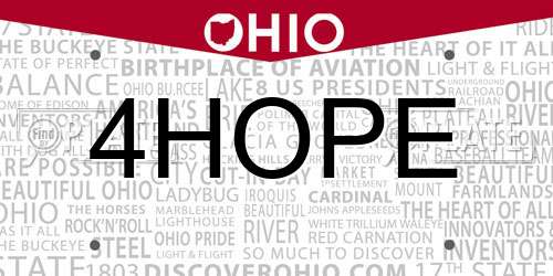 4HOPE Ohio License Plate