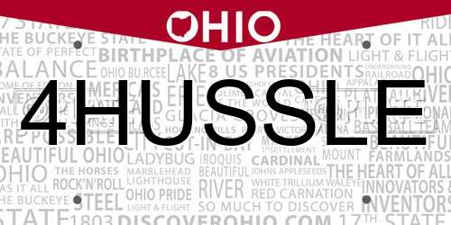 4HUSSLE Ohio License Plate