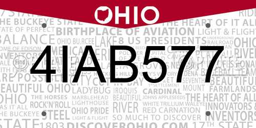 4IAB577 Ohio License Plate