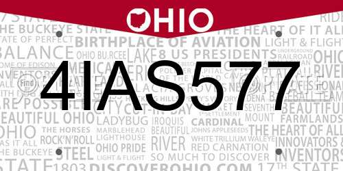 4IAS577 Ohio License Plate