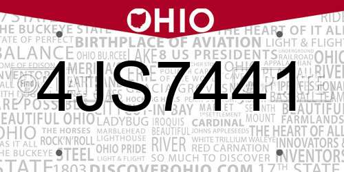 4JS7441 Ohio License Plate