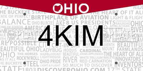 4KIM Ohio License Plate