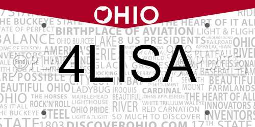 4LISA Ohio License Plate