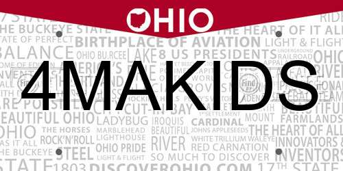 4MAKIDS Ohio License Plate