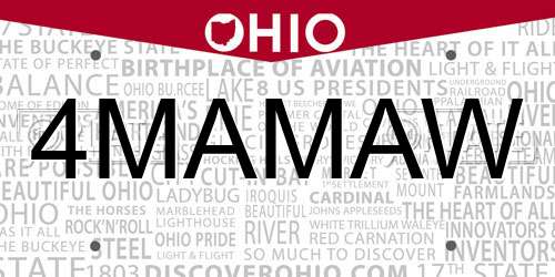 4MAMAW Ohio License Plate