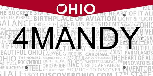 4MANDY Ohio License Plate