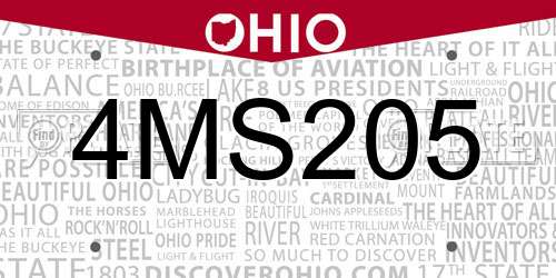 4MS205 Ohio License Plate