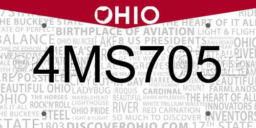 4MS705 Ohio License Plate
