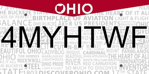 4MYHTWF Ohio License Plate