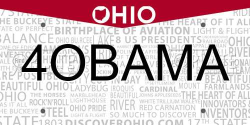 4OBAMA Ohio License Plate