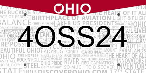 4OSS24 Ohio License Plate