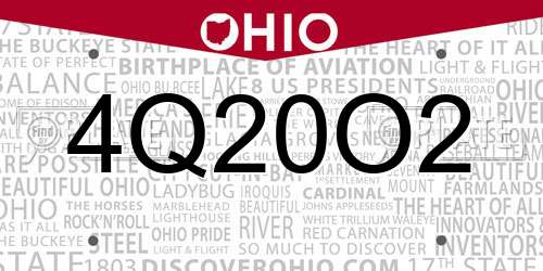 4Q20O2 Ohio License Plate