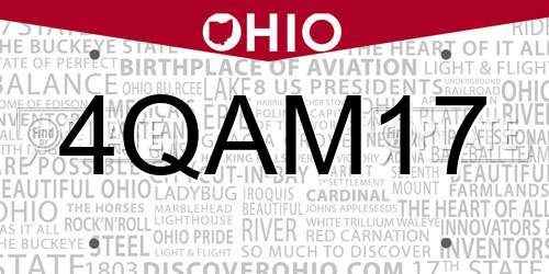 4QAM17 Ohio License Plate