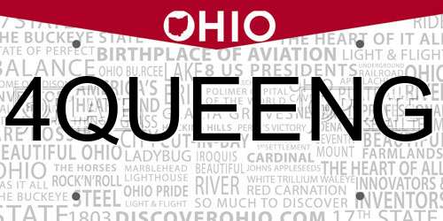 4QUEENG Ohio License Plate