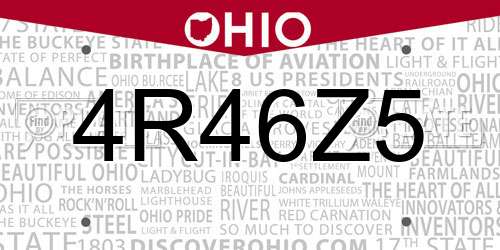 4R46Z5 Ohio License Plate