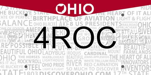 4ROC Ohio License Plate